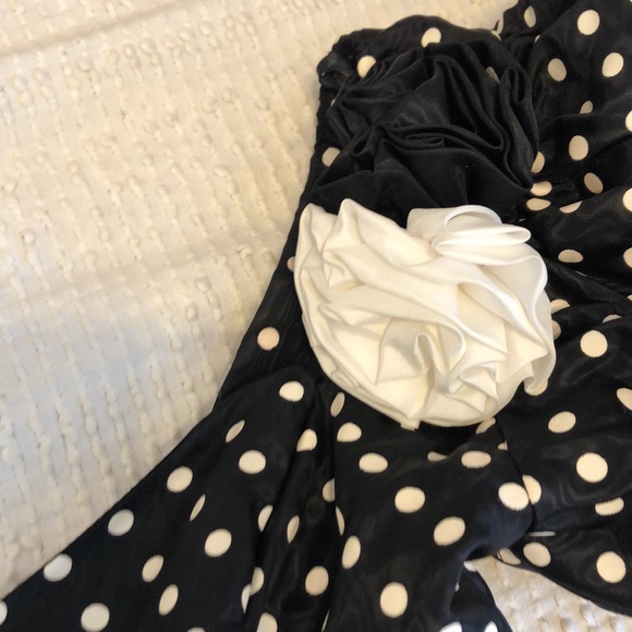 🎉HP! Vintage Victor Costa Prom Dress (1988!) with Polka Dots and Rhinestones - Picture 3 of 16